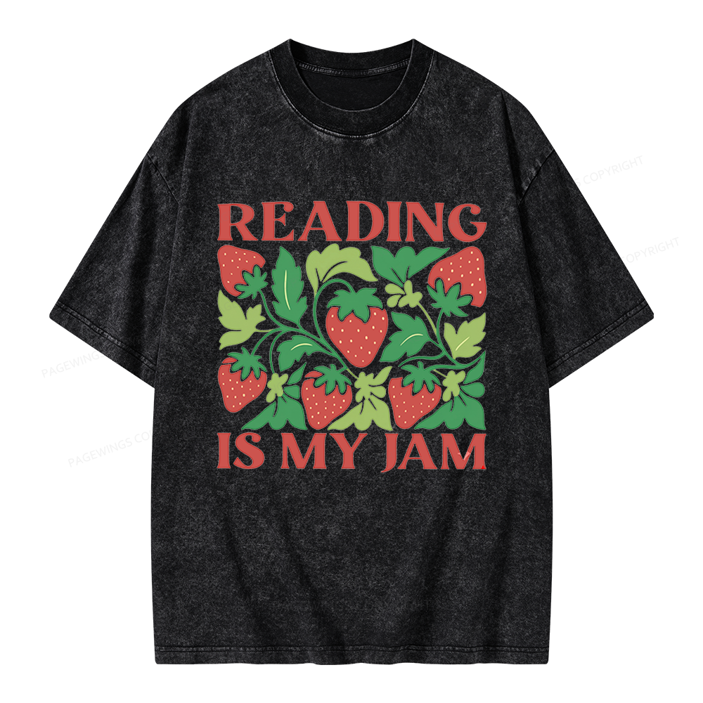 Pagewings Reading Is My Jam Unisex Washed T-shirt