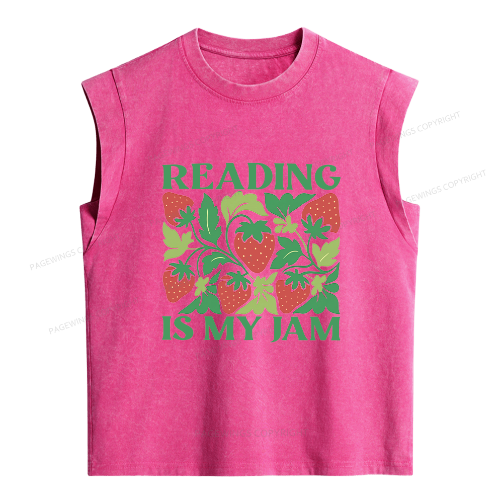 Pagewings Reading Is My Jam Women's Washed Tank Top