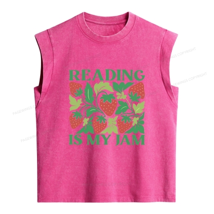 Pagewings Reading Is My Jam Women's Washed Tank Top
