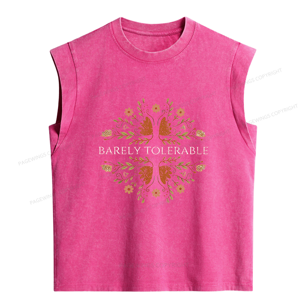 Pagewings Barely Tolerable Women's Washed Tank Top