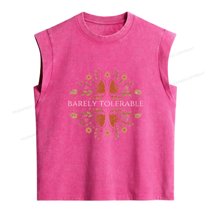 Pagewings Barely Tolerable Women's Washed Tank Top