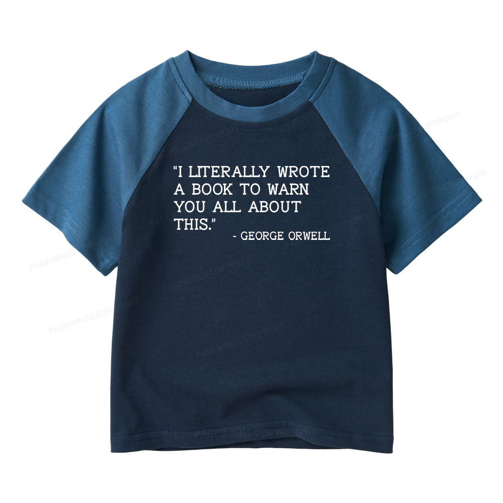 Pagewings I Literally Wrote A Book To Warn Kids Raglan T-shirt 