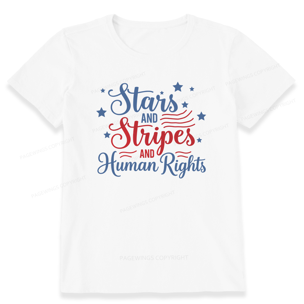 Pagewings Stars and Stripes And Human Rights Unisex Classic T-shirt