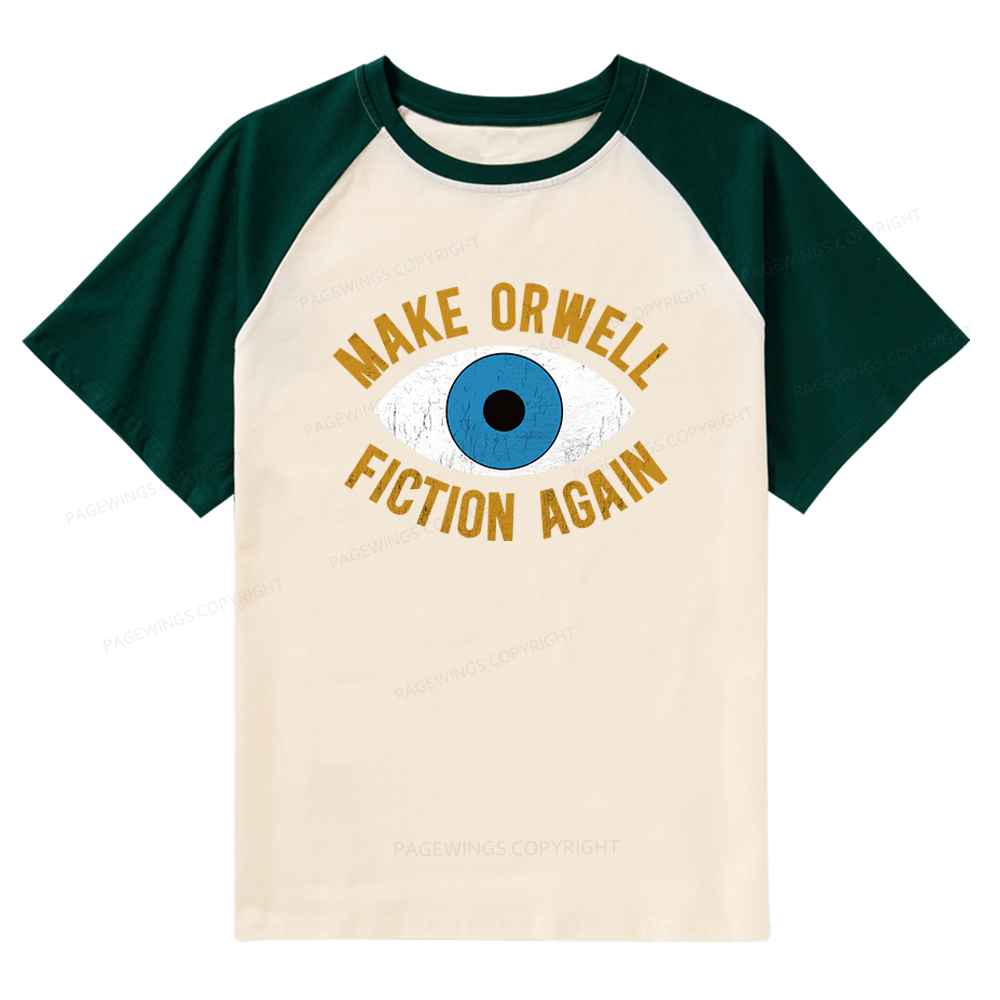 Pagewings Make Orwell Fiction Again Raglan T-shirt