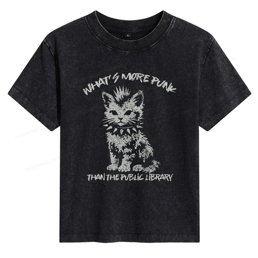 Pagewings What's More Punk Than The Public Library Women's Washed T-shirt