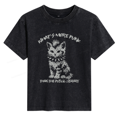 Pagewings What's More Punk Than The Public Library Women's Washed T-shirt