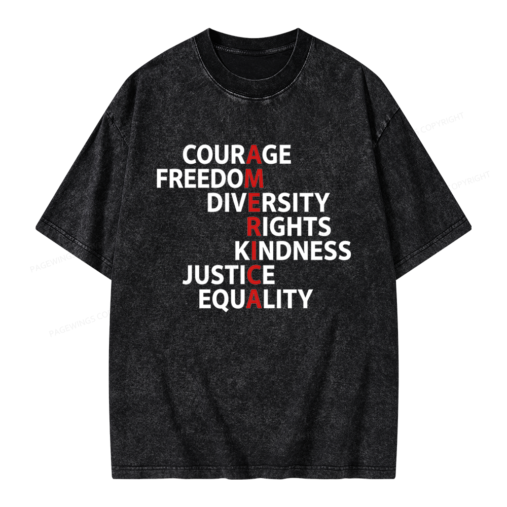 Pagewings Human Rights Unisex Washed T-shirt