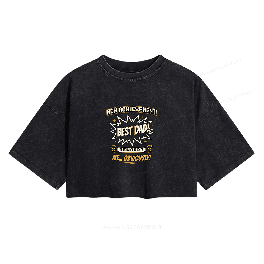 Pagewings New Achievement Women's Washed Cropped T-shirt
