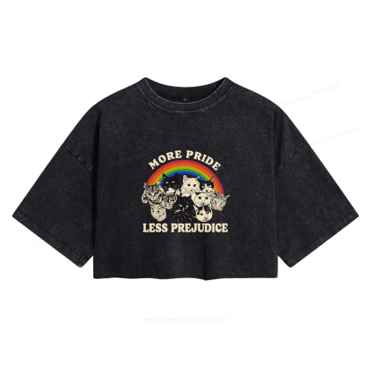 Pagewings More Pride Less Prejudice Women's Washed Cropped T-shirt