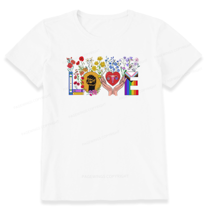 Pagewings Floral Love Human Rights Unisex Classic T-shirt