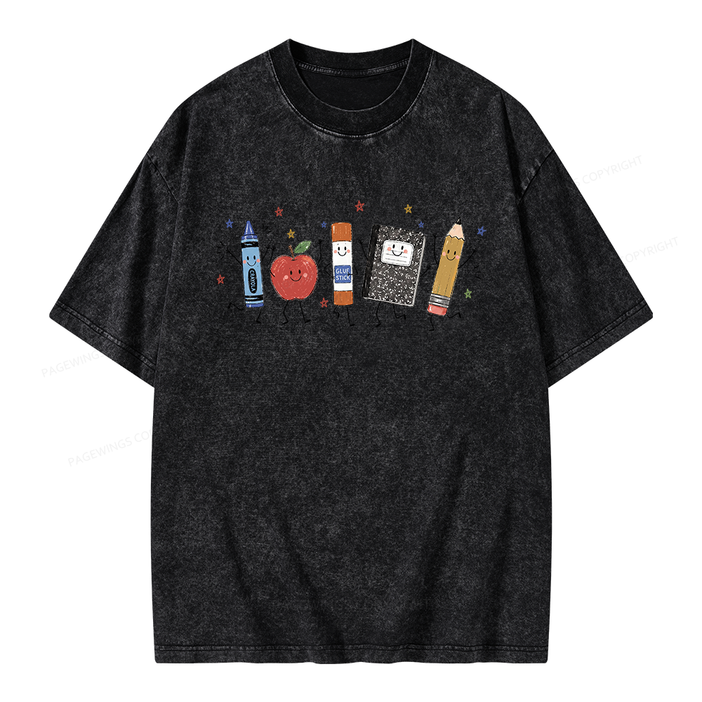 Pagewings Back To School Unisex Washed T-shirt
