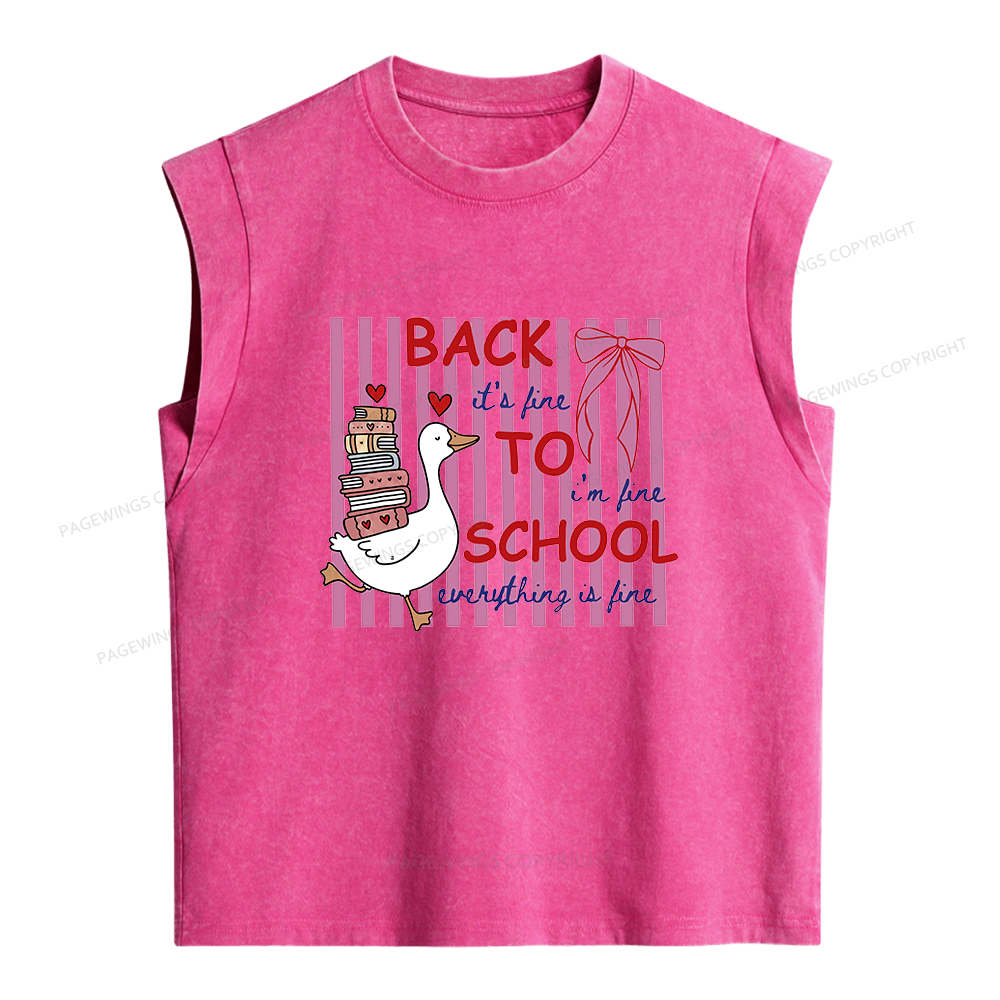 Pagewings Silly Goose Teacher Women's Washed Tank Top