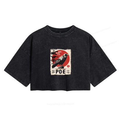 Pagewings Raven Women's Washed Cropped T-shirt