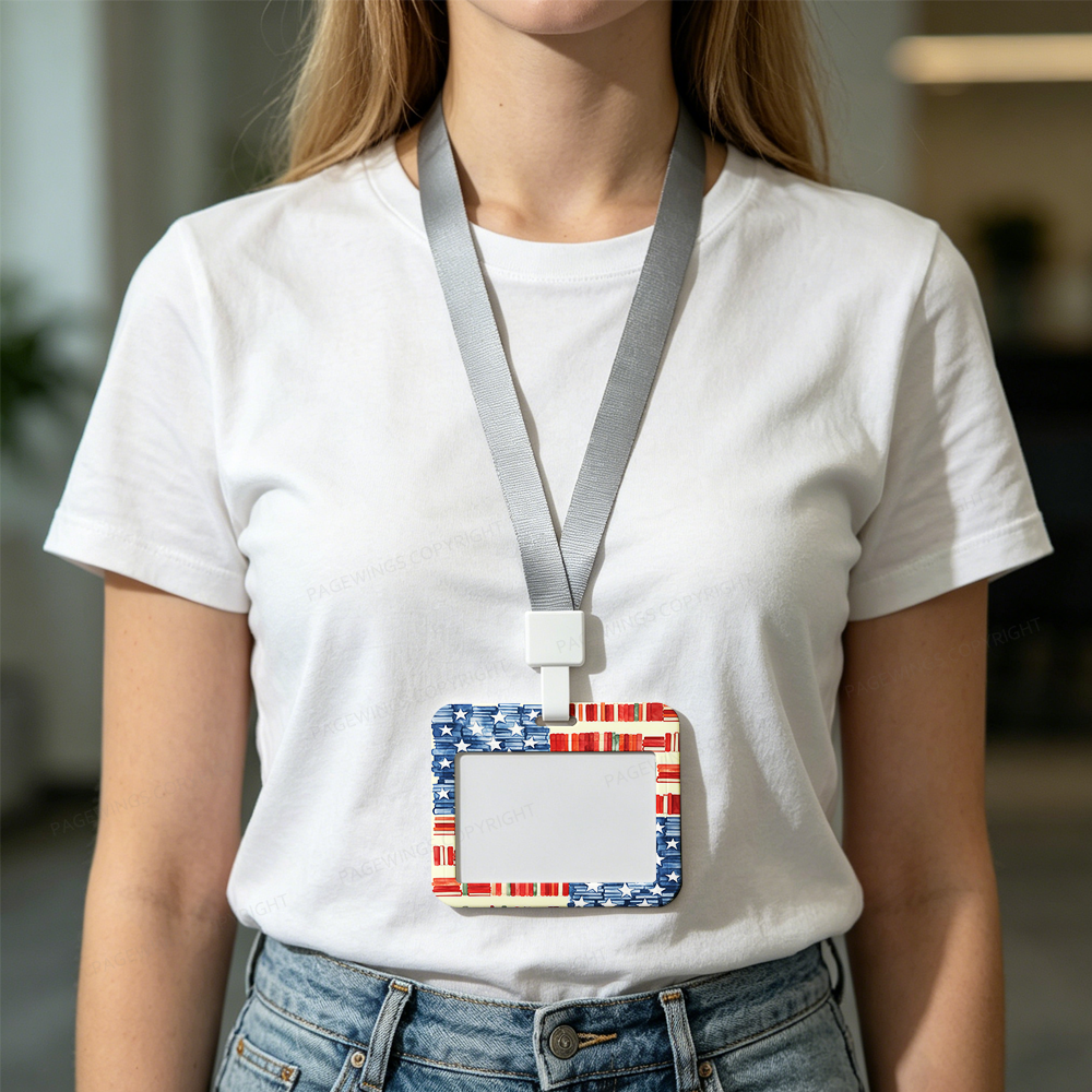 Pagewings Patriotic Nerd ABS Badge Holder