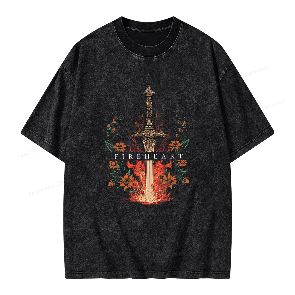 Pagewings Fireheart Unisex Washed T-shirt