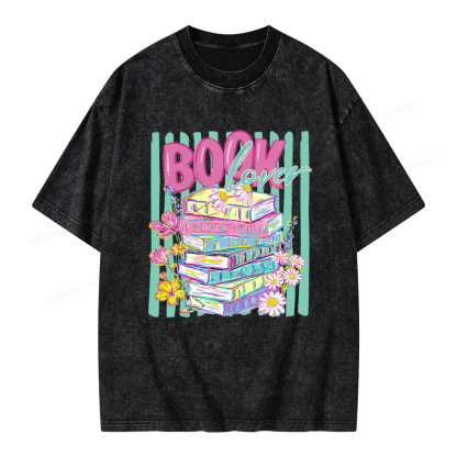 Pagewings Floral Bookish Unisex Washed T-shirt