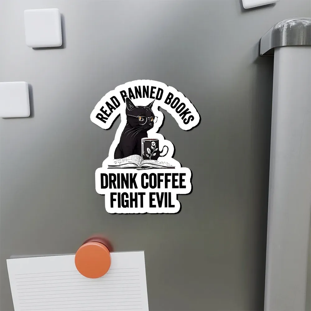 Pagewings Read Books Drink Coffee Fight Evil Fridge Magnet