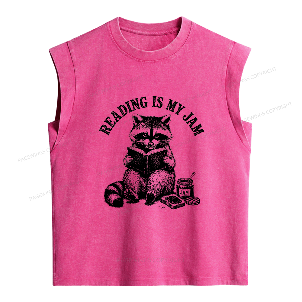 Pagewings Reading Is My Jam Women's Washed Tank Top