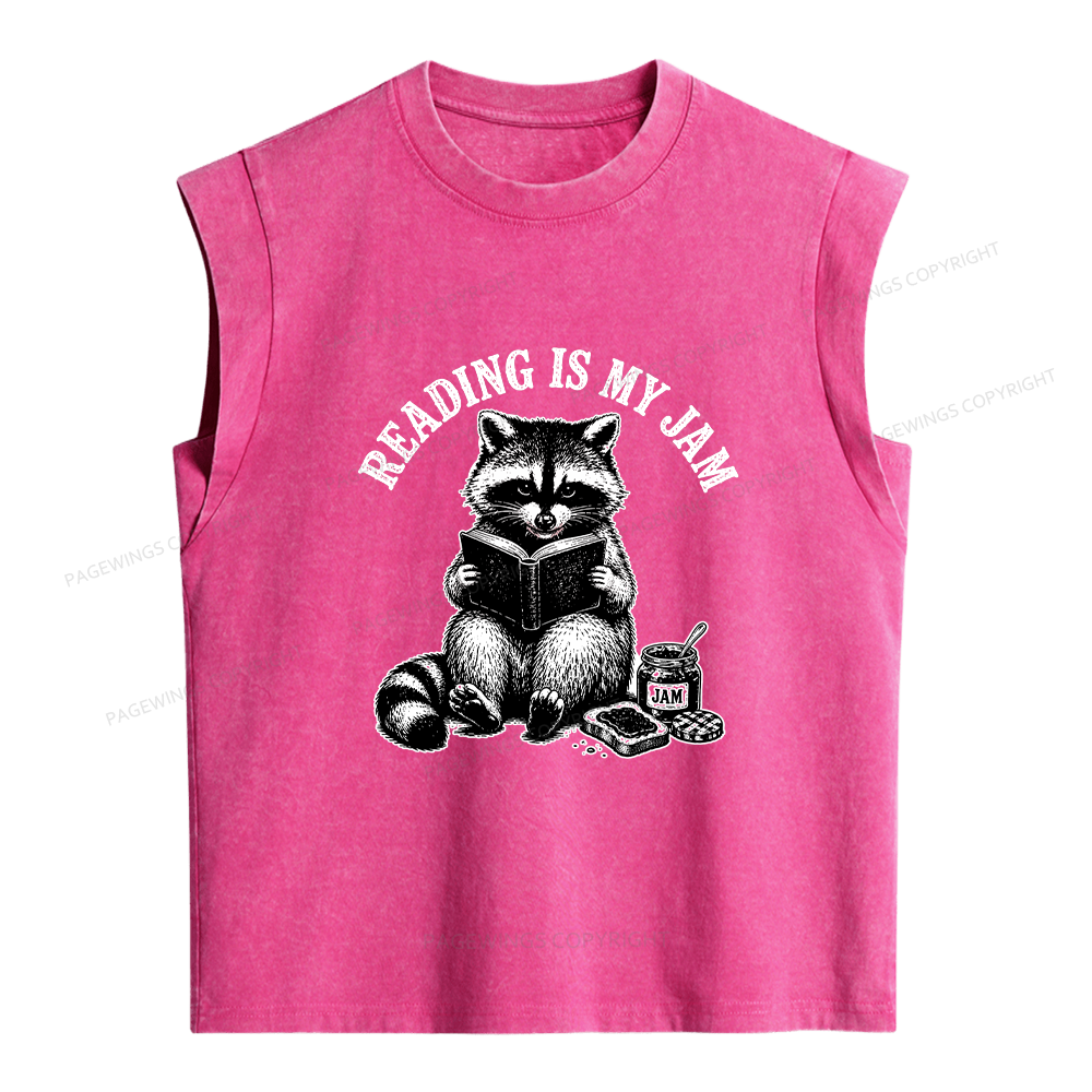 Pagewings Reading Is My Jam Women's Washed Tank Top