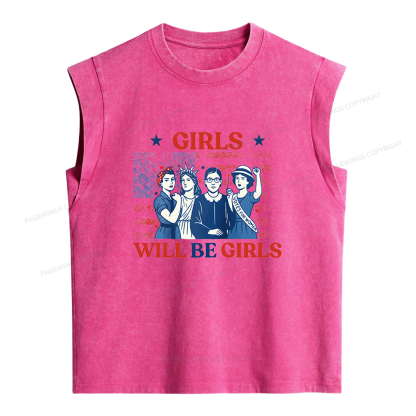 Pagewings Girls Will be Girls Women's Washed Tank Top