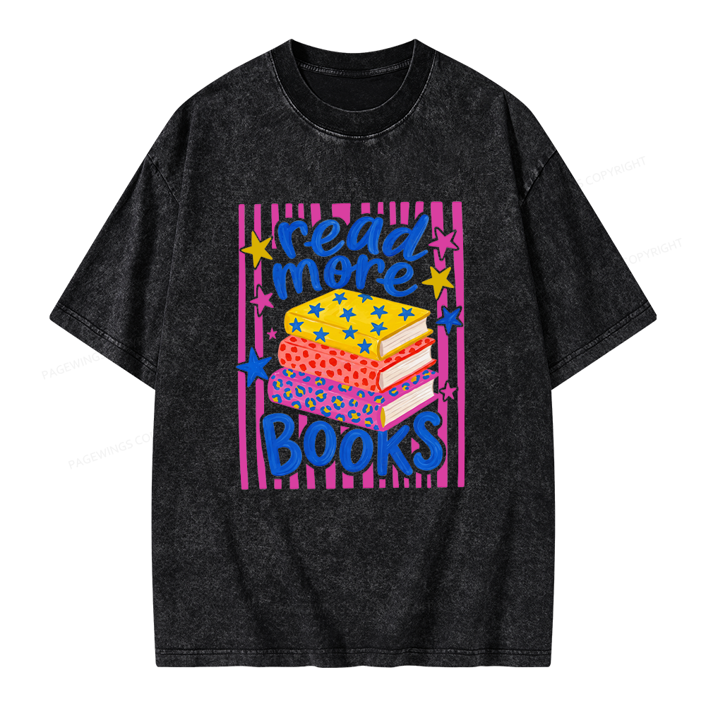 Pagewings Read More Books Unisex Washed T-shirt