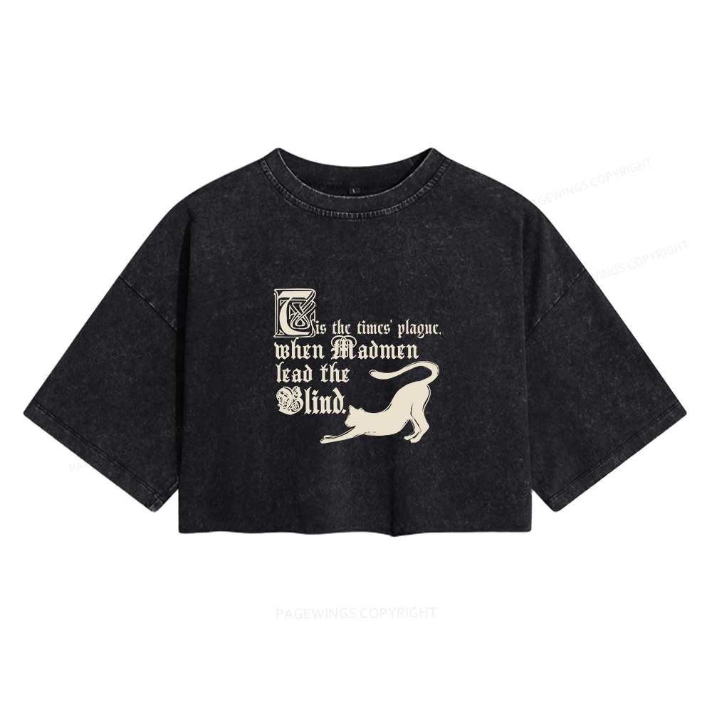 Pagewings Shakespeare Quote Women's Washed Cropped T-shirt