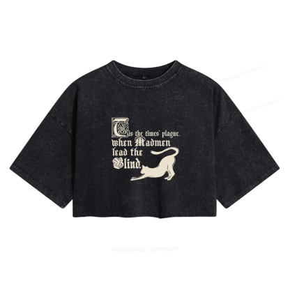 Pagewings Shakespeare Quote Women's Washed Cropped T-shirt