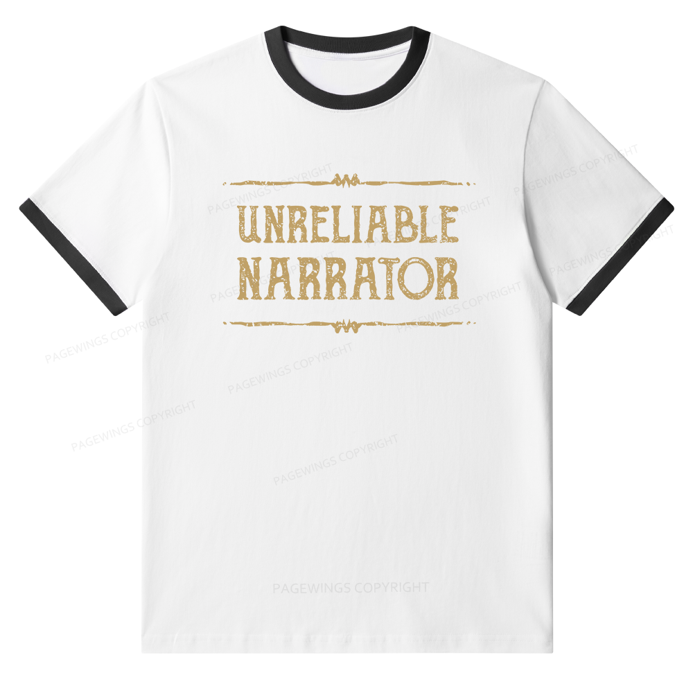 Pagewings Unreliable Narrator Unisex Ringer T-Shirt 
