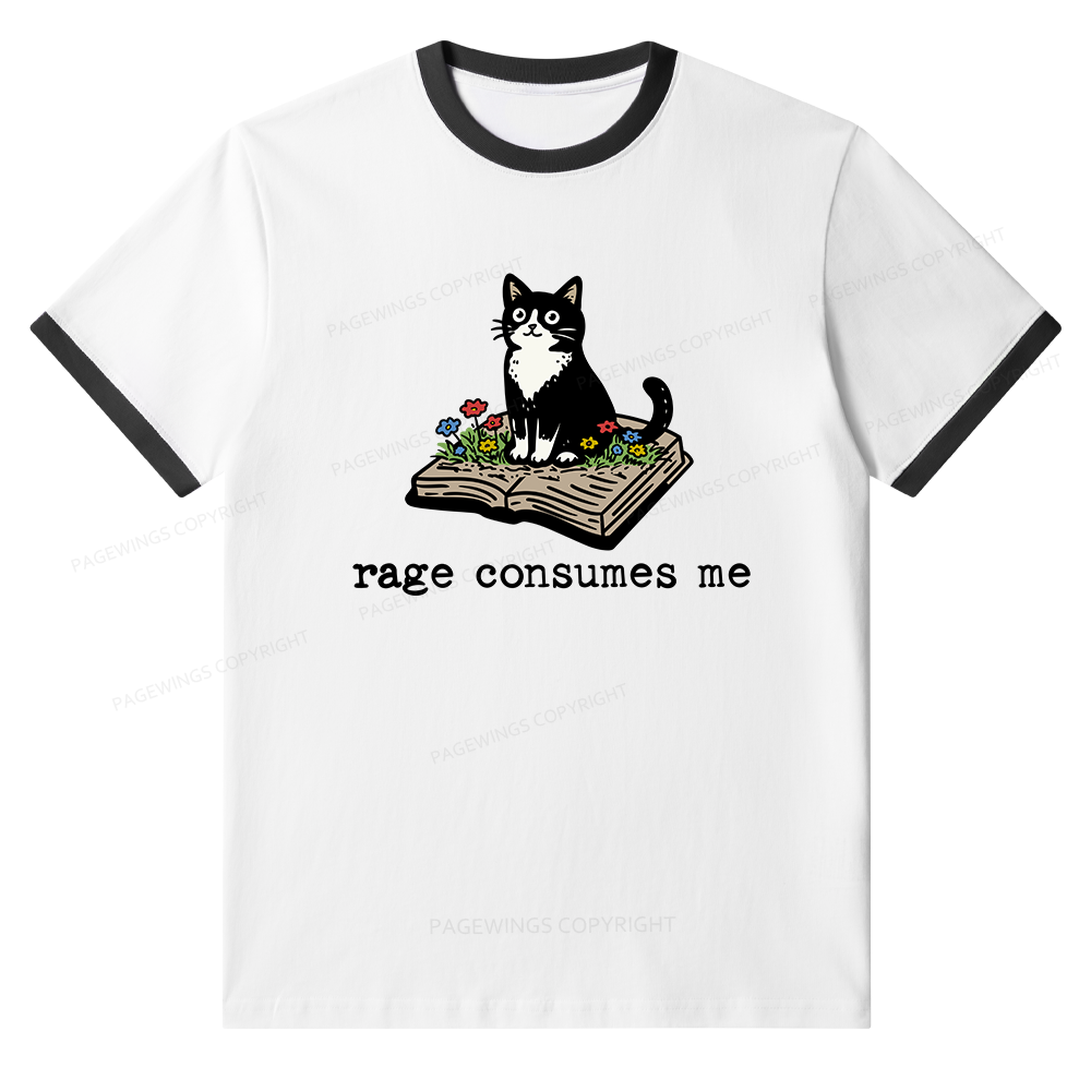 Pagewings Rage Consumes Me Unisex Ringer T-Shirt 