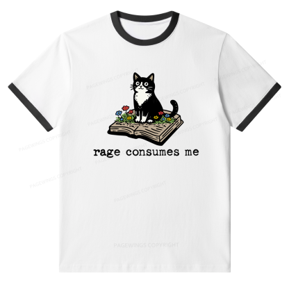 Pagewings Rage Consumes Me Unisex Ringer T-Shirt 