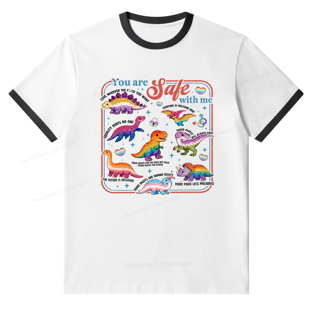 Pagewings You Are Safe With Me Unisex Ringer T-Shirt 