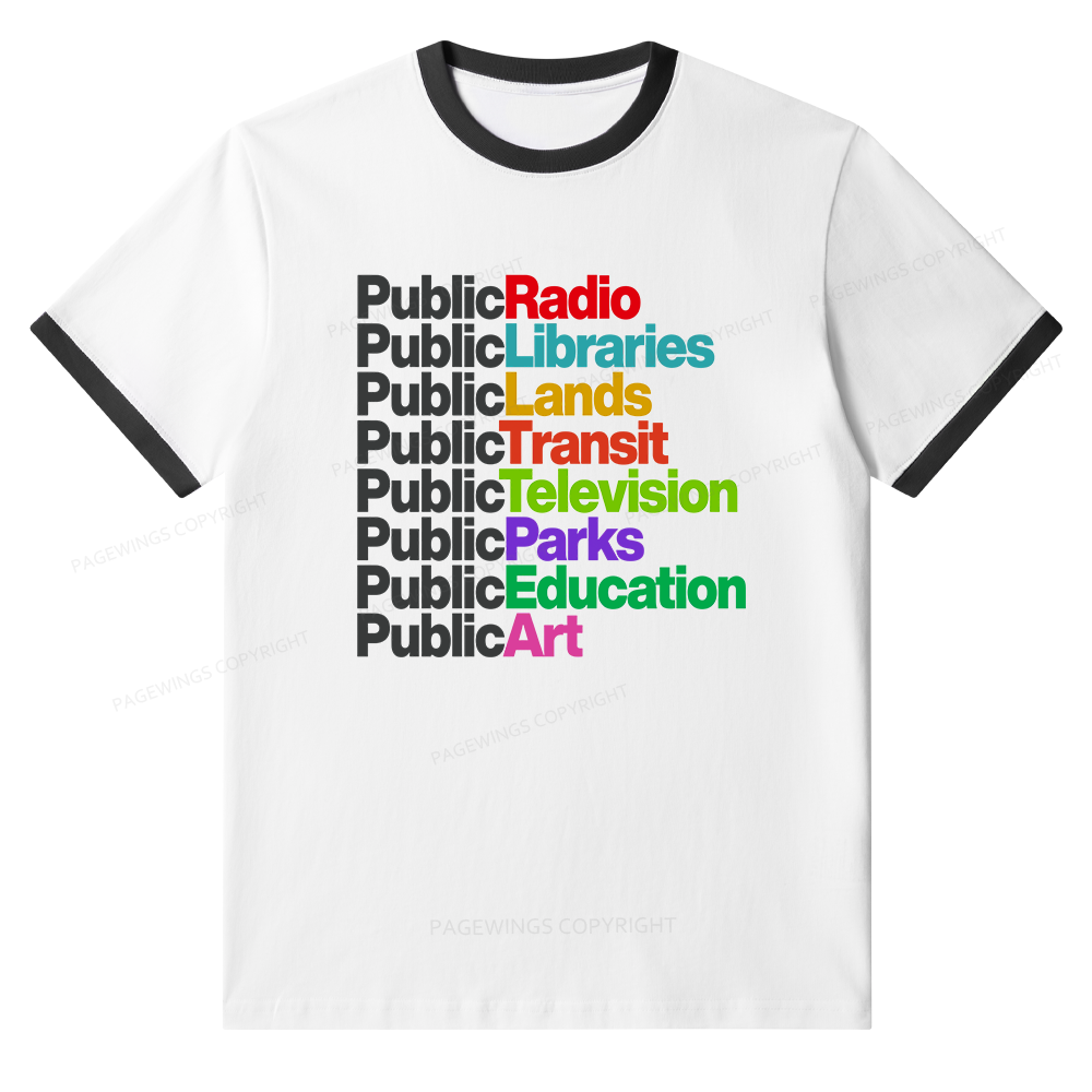 Pagewings Public Libraries Unisex Ringer T-Shirt 
