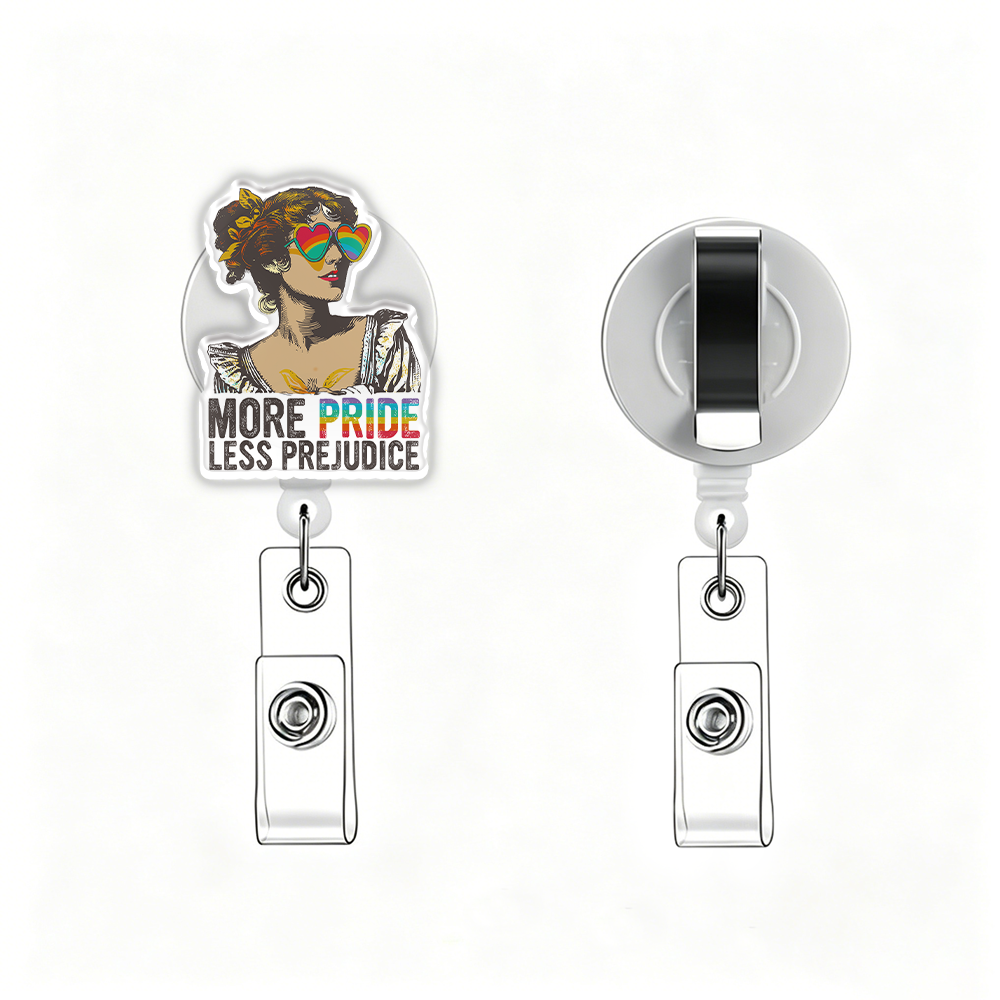 Pagewings More Pride Less Prejudice Acrylic Badge Clip