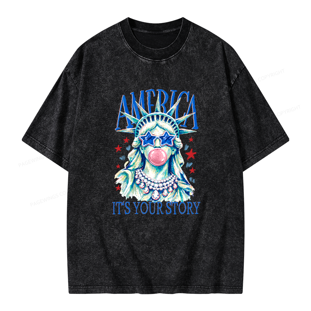 Pagewings It’s Your Story Unisex Washed T-shirt