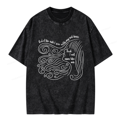 Pagewings Out Of The Ash I Rise With My Red Hair Unisex Washed T-shirt