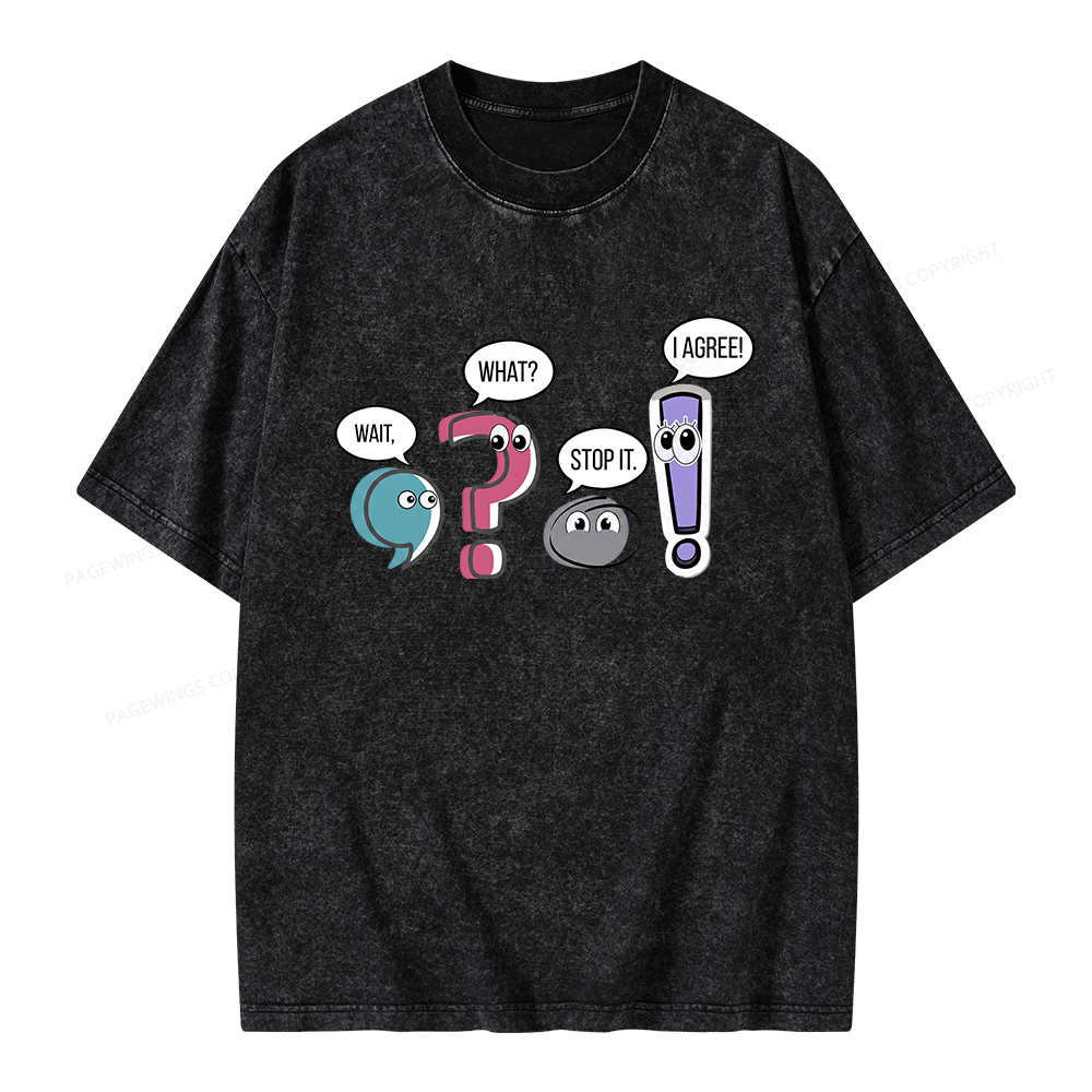 Pagewings Funny Grammar Unisex Washed T-shirt