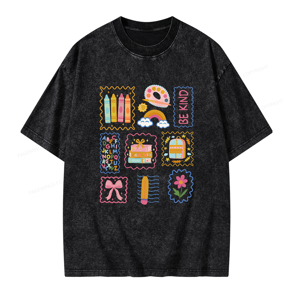 Pagewings Back to School Unisex Washed T-shirt