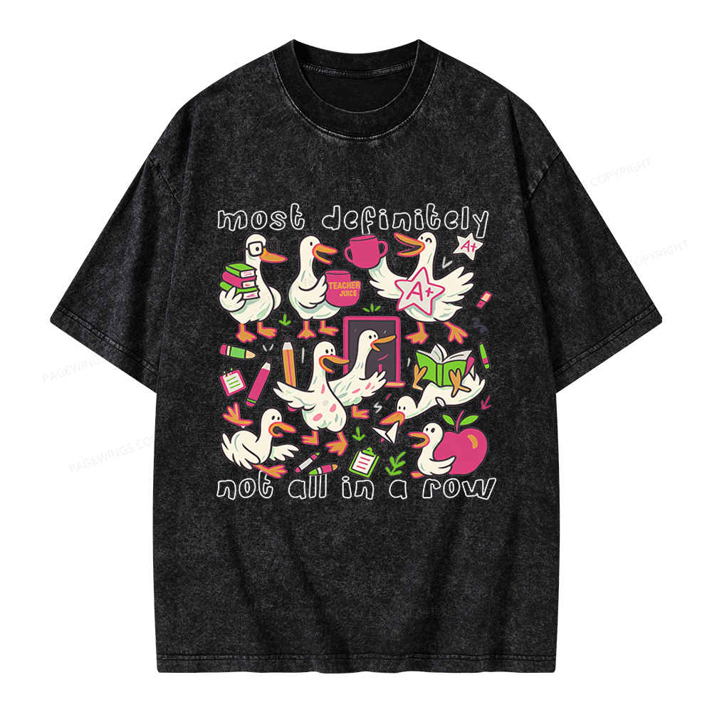 Pagewings Funny Goose Back to School Unisex Washed T-shirt