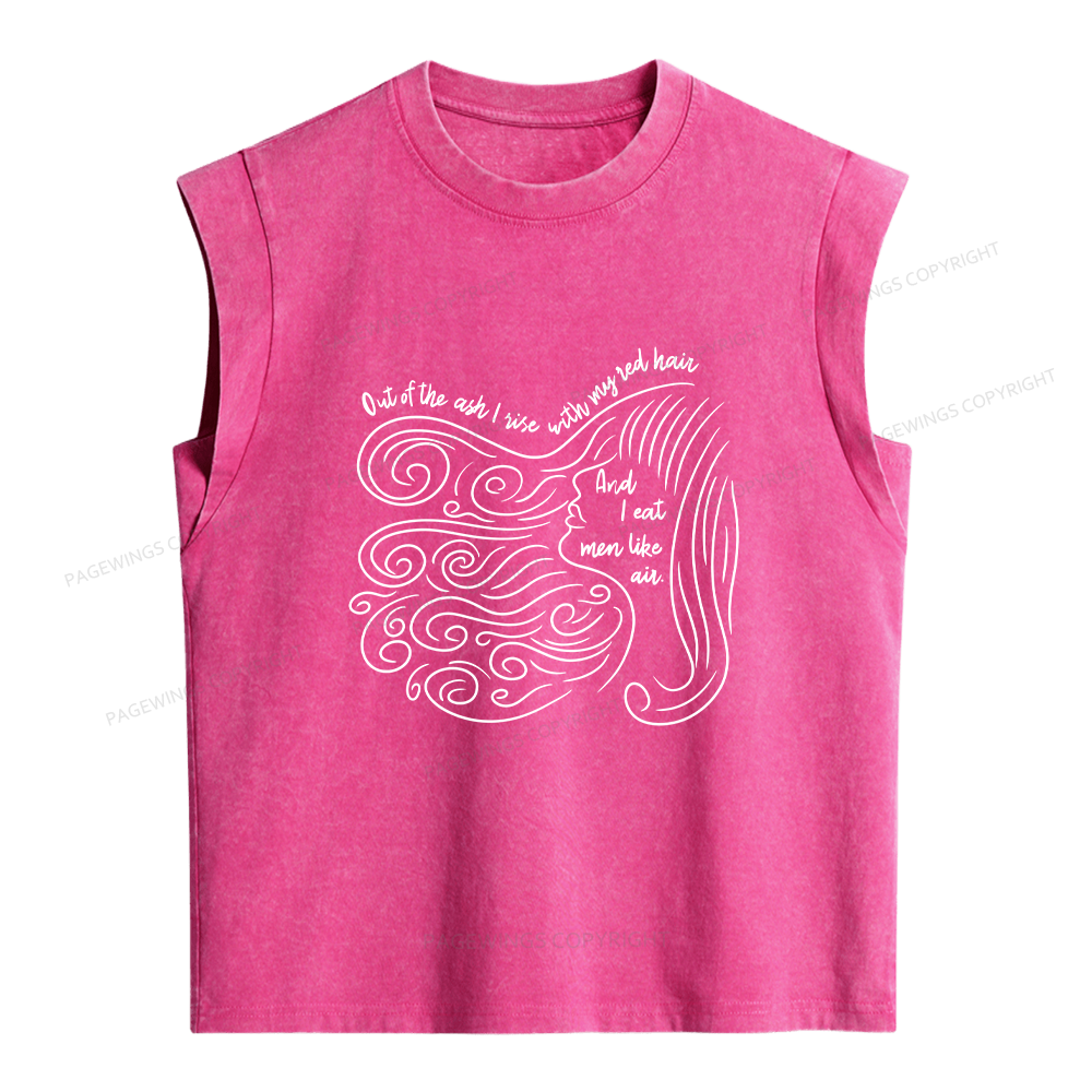 Pagewings Out Of The Ash I Rise With My Red Hair Women's Washed Tank Top