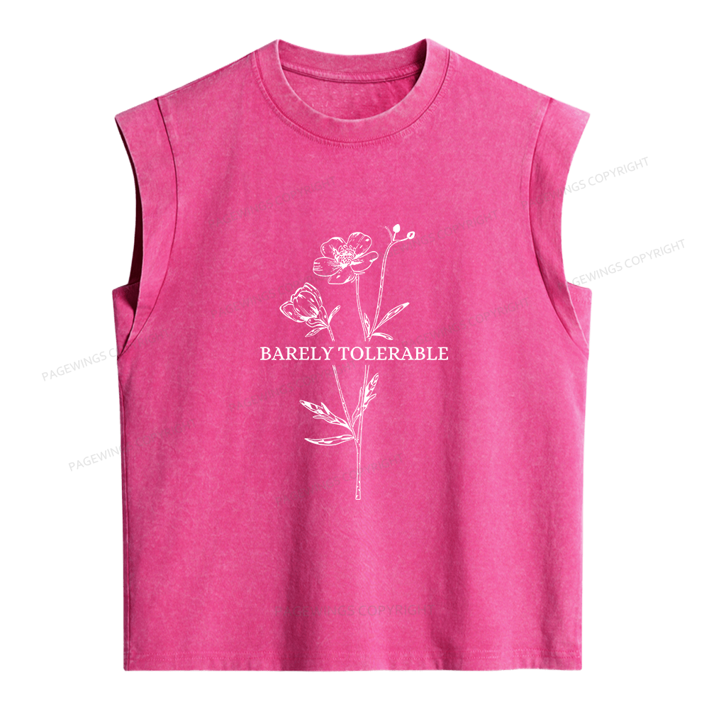 Pagewings Barely Tolerable Women's Washed Tank Top