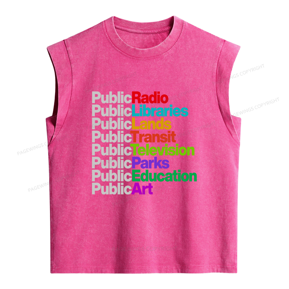 Pagewings Public Libraries Women's Washed Tank Top