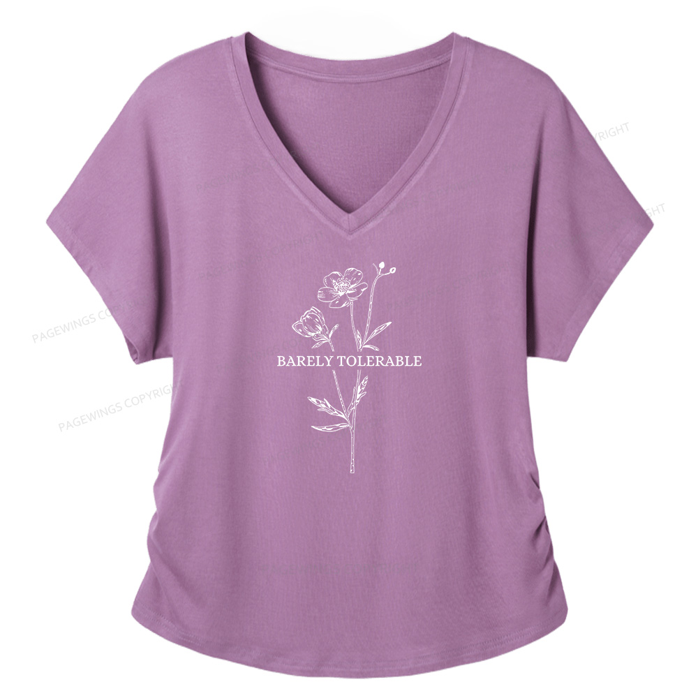 Pagewings Barely Tolerable Soft Women's Modal V-neck T-shirt  