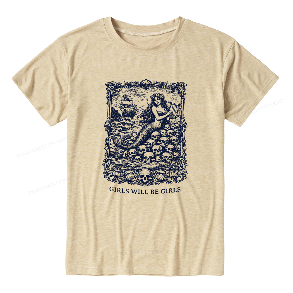 Pagewings Soft Girls Will Be Girls Unisex Heather T-Shirt
