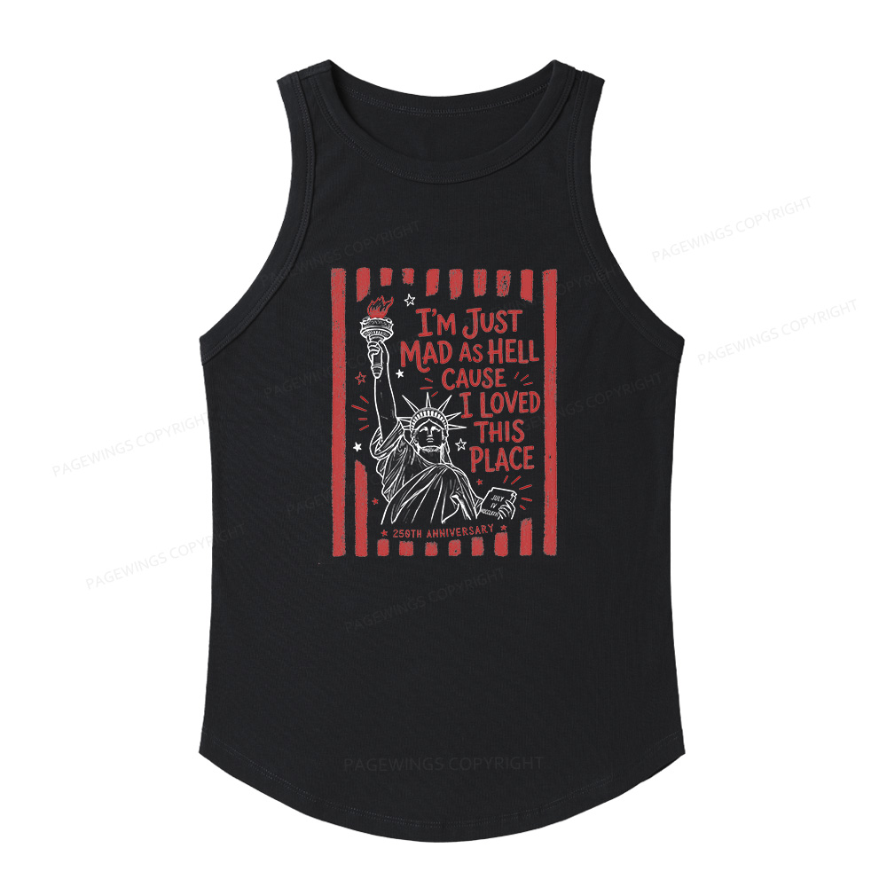 Pagewings Slim Fit I’m Just Mad As Hell 250th Women's Fitted Tank Top 