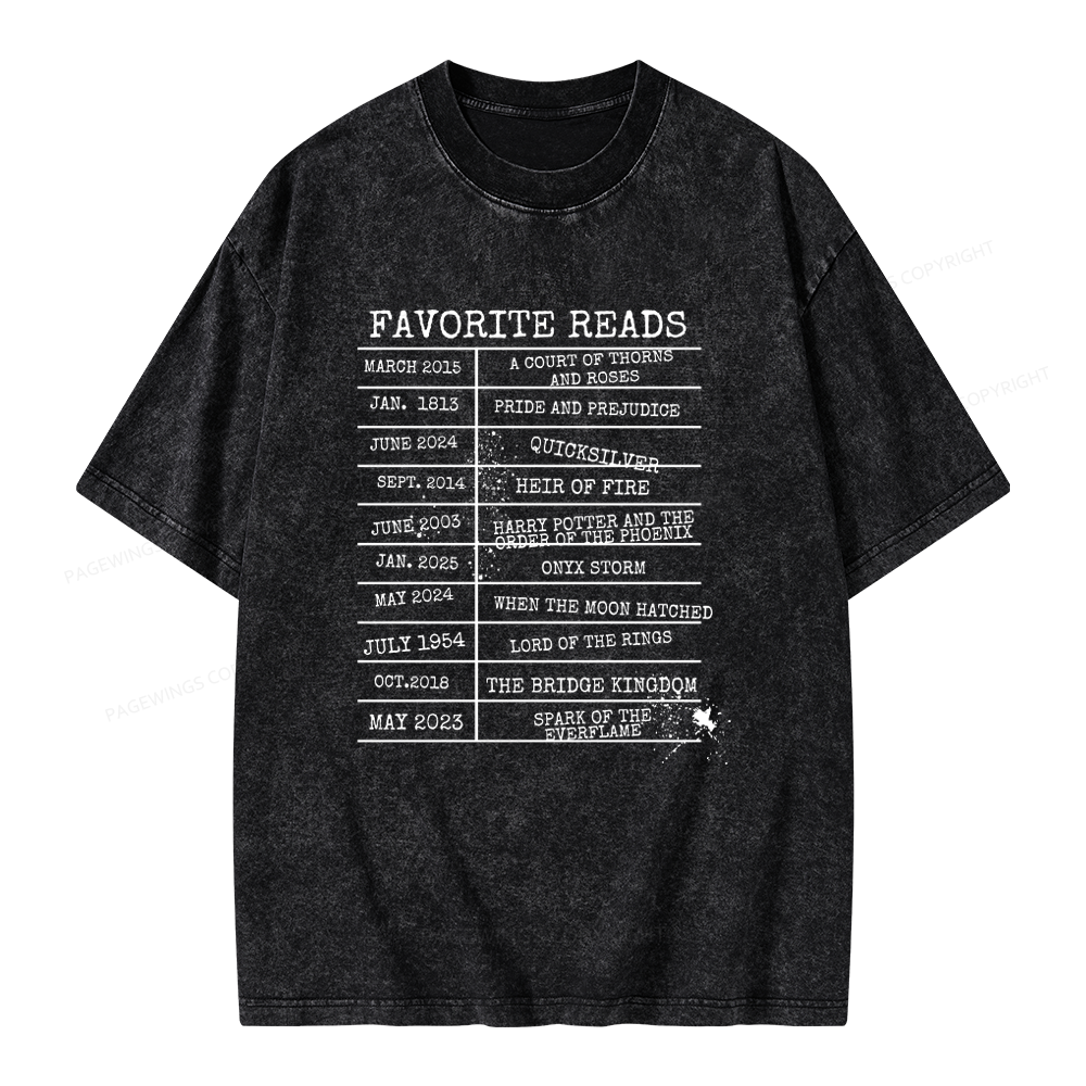 Pagewings Personalized Bookshelf Book Unisex Washed T-shirt
