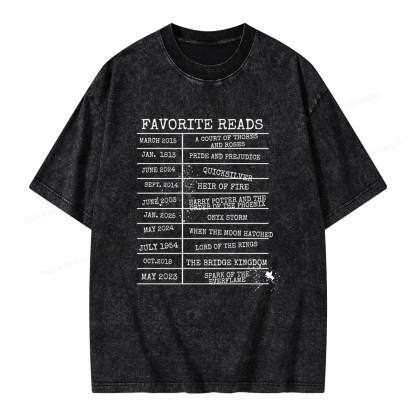 Pagewings Personalized Bookshelf Book Unisex Washed T-shirt