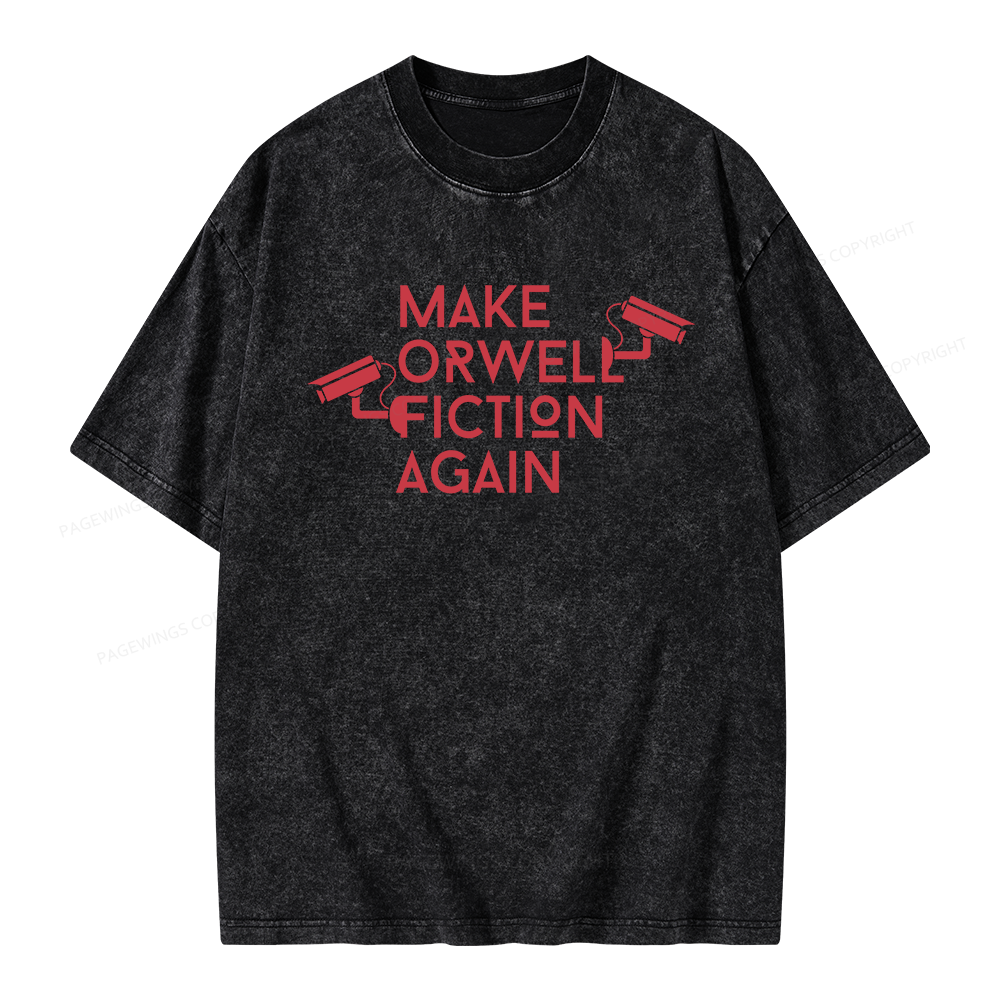 Pagewings Make Orwell Fiction Again Unisex Washed T-shirt