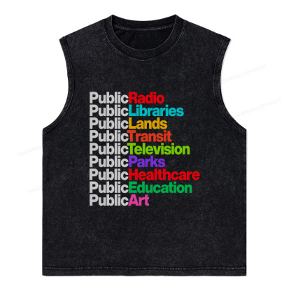 Pagewings Public Libraries Unisex Washed Tank Top