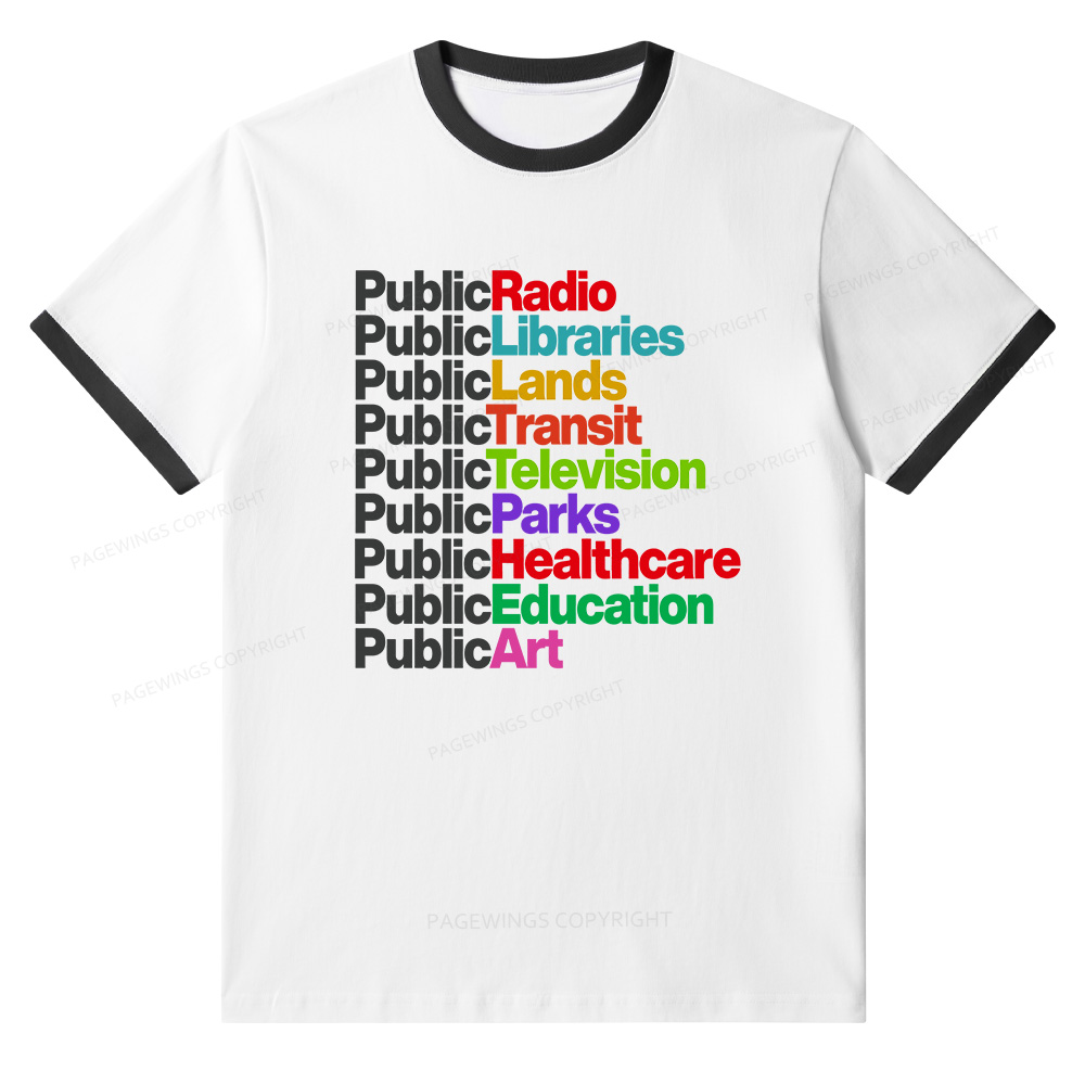 Pagewings Public Libraries Unisex Ringer T-Shirt 