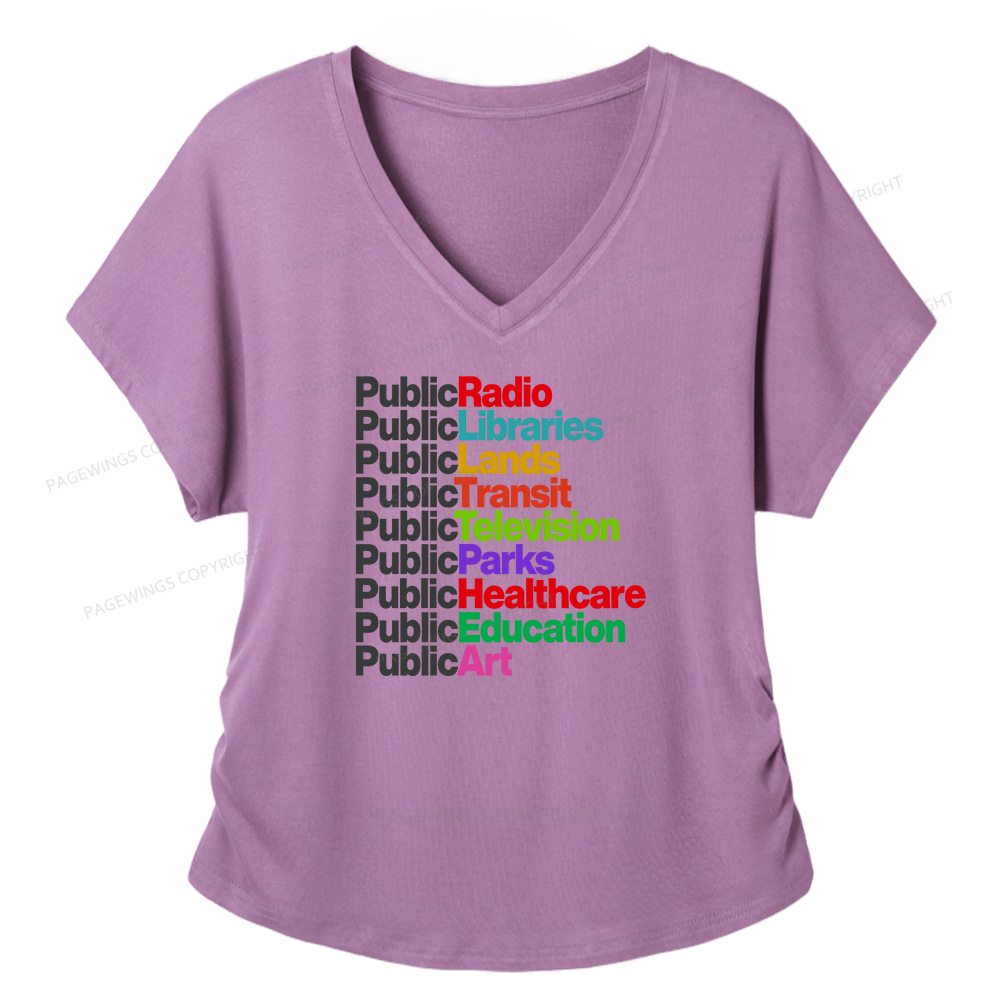 Pagewings Public Libraries Soft Women's Modal V-neck T-shirt